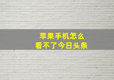 苹果手机怎么看不了今日头条