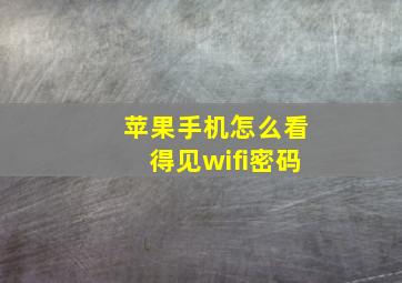 苹果手机怎么看得见wifi密码