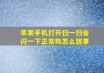 苹果手机打开扫一扫会闪一下正常吗怎么回事