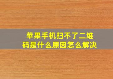 苹果手机扫不了二维码是什么原因怎么解决