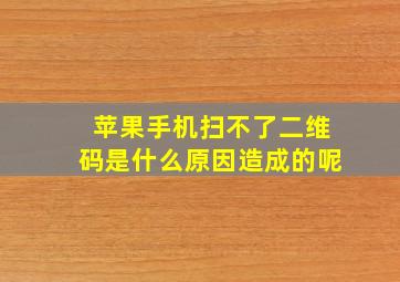 苹果手机扫不了二维码是什么原因造成的呢