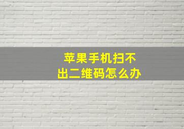 苹果手机扫不出二维码怎么办