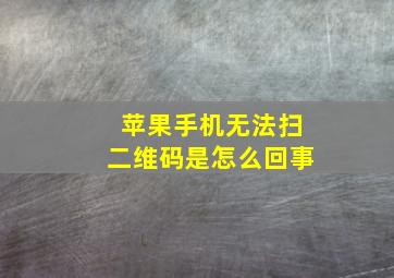 苹果手机无法扫二维码是怎么回事