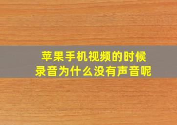 苹果手机视频的时候录音为什么没有声音呢