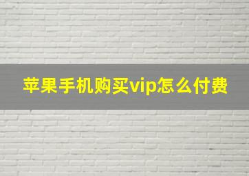 苹果手机购买vip怎么付费