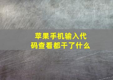 苹果手机输入代码查看都干了什么