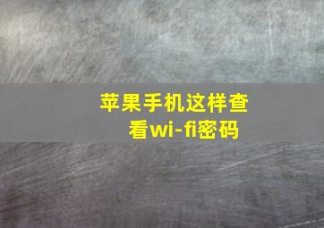 苹果手机这样查看wi-fi密码