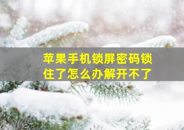 苹果手机锁屏密码锁住了怎么办解开不了