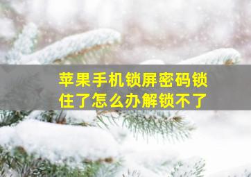 苹果手机锁屏密码锁住了怎么办解锁不了