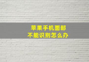 苹果手机面部不能识别怎么办