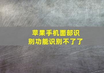 苹果手机面部识别功能识别不了了