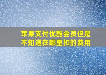 苹果支付优酷会员但是不知道在哪里扣的费用