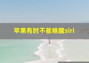 苹果有时不能唤醒siri