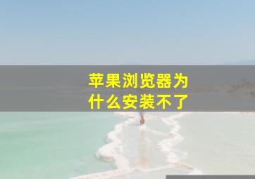 苹果浏览器为什么安装不了