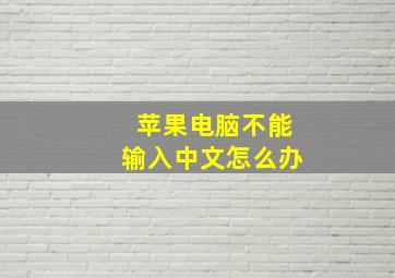 苹果电脑不能输入中文怎么办