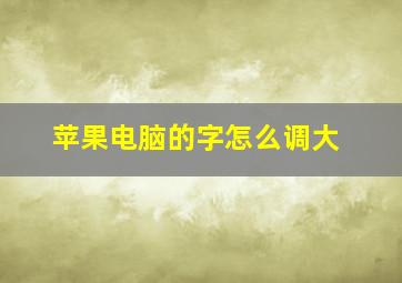 苹果电脑的字怎么调大