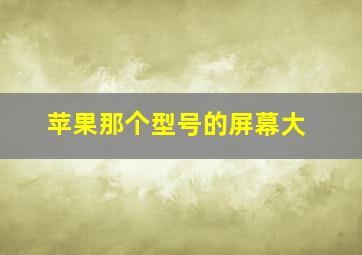 苹果那个型号的屏幕大