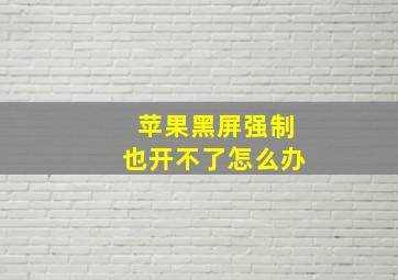 苹果黑屏强制也开不了怎么办