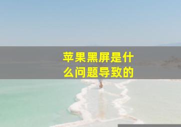 苹果黑屏是什么问题导致的