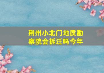 荆州小北门地质勘察院会拆迁吗今年