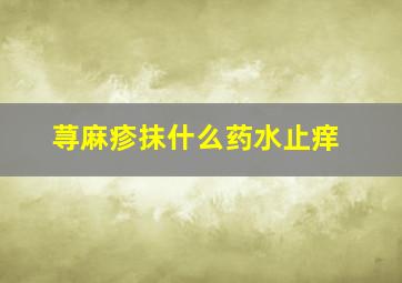 荨麻疹抹什么药水止痒