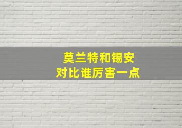 莫兰特和锡安对比谁厉害一点