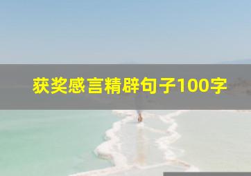 获奖感言精辟句子100字