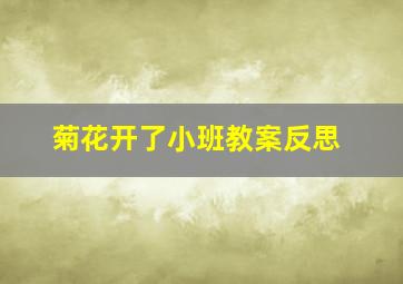 菊花开了小班教案反思