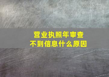 营业执照年审查不到信息什么原因