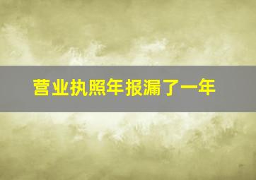 营业执照年报漏了一年