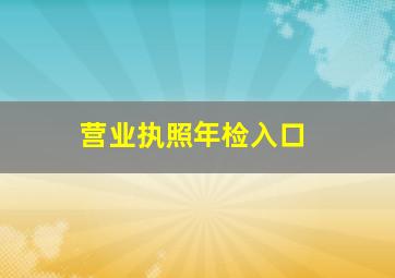 营业执照年检入口