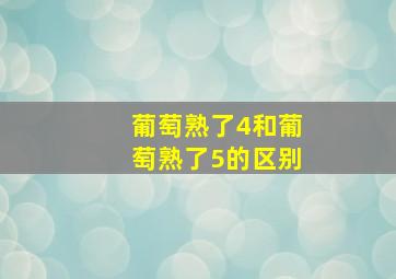 葡萄熟了4和葡萄熟了5的区别