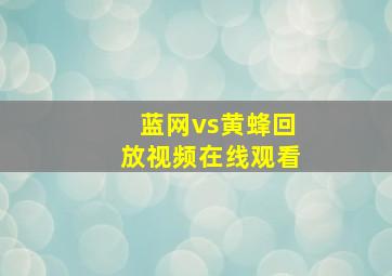 蓝网vs黄蜂回放视频在线观看