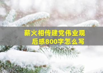 薪火相传建党伟业观后感800字怎么写