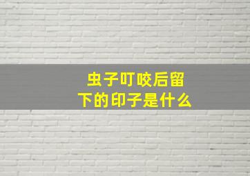 虫子叮咬后留下的印子是什么