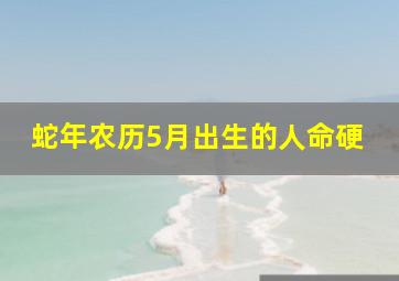 蛇年农历5月出生的人命硬