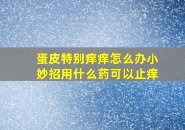 蛋皮特别痒痒怎么办小妙招用什么药可以止痒