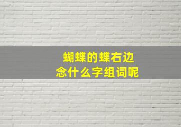 蝴蝶的蝶右边念什么字组词呢