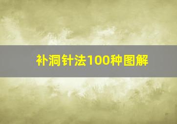 补洞针法100种图解