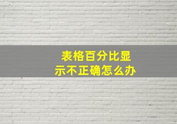 表格百分比显示不正确怎么办