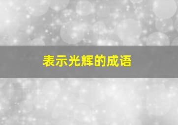 表示光辉的成语