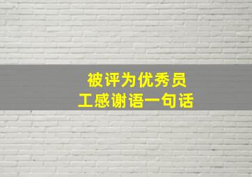 被评为优秀员工感谢语一句话