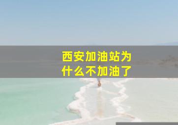 西安加油站为什么不加油了