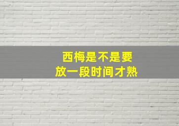 西梅是不是要放一段时间才熟