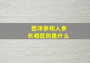 西洋参和人参长相区别是什么