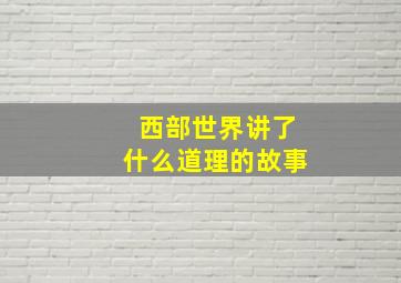 西部世界讲了什么道理的故事