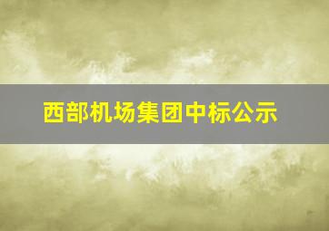 西部机场集团中标公示