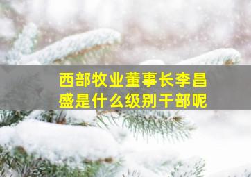 西部牧业董事长李昌盛是什么级别干部呢