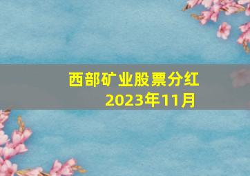 西部矿业股票分红2023年11月