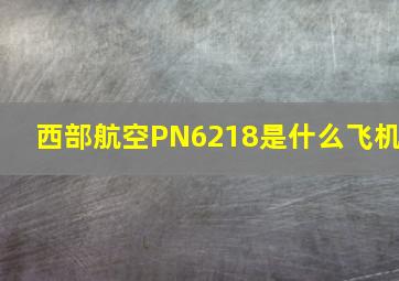 西部航空PN6218是什么飞机